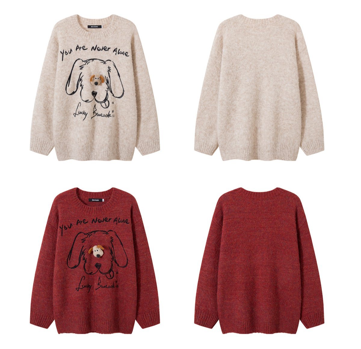 Puppy Graphic Oversized Sweater - COPPING THREADS - CHICISLAND