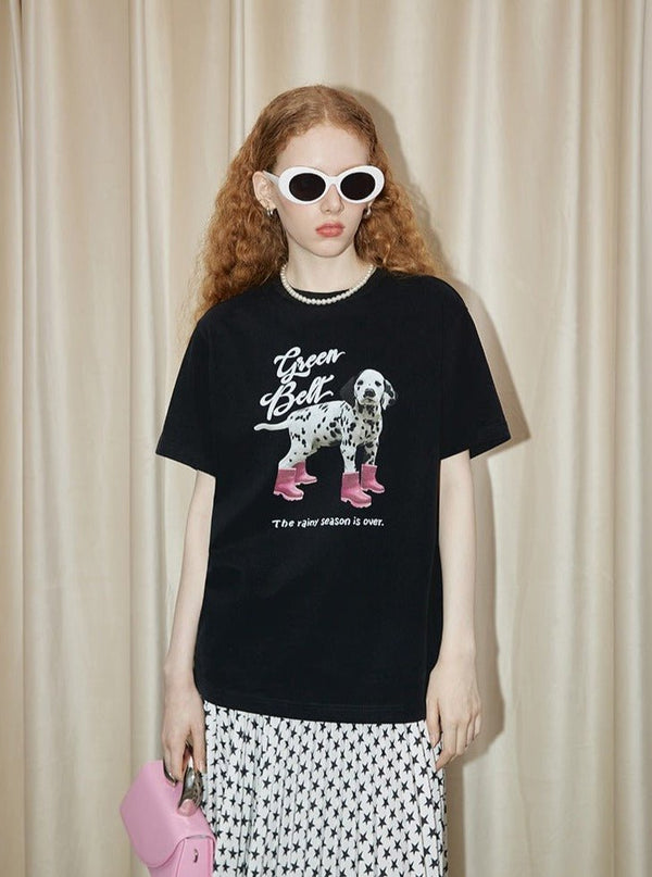Puppy Pattern Tee - COPPING THREADS - GREENBELT