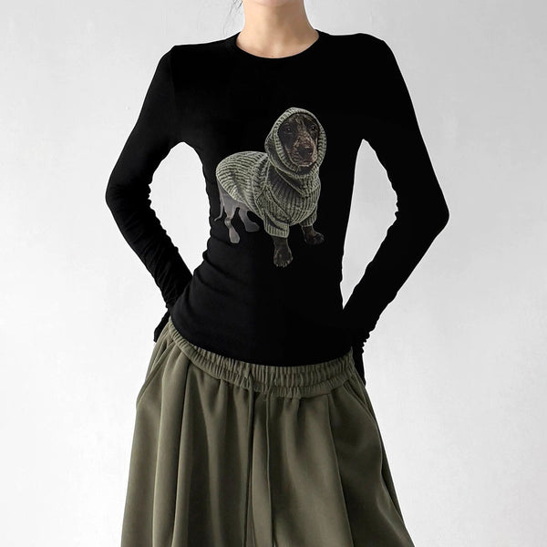 Puppy-Print Long-Sleeve T-Shirt - COPPING THREADS - CT ORIGINALS