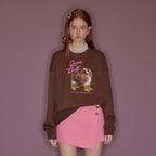 Puppy Print Round Neck Long Sleeve Sweatshirt - COPPING THREADS - GREENBELT