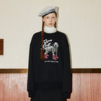 Puppy Print Round Neck Long Sleeve Sweatshirt - COPPING THREADS - GREENBELT