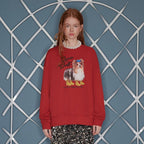 Puppy Print Round Neck Long Sleeve Sweatshirt - COPPING THREADS - GREENBELT