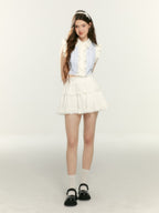 Pure White Lace Mini Skirt - COPPING THREADS - SUNSETPARK