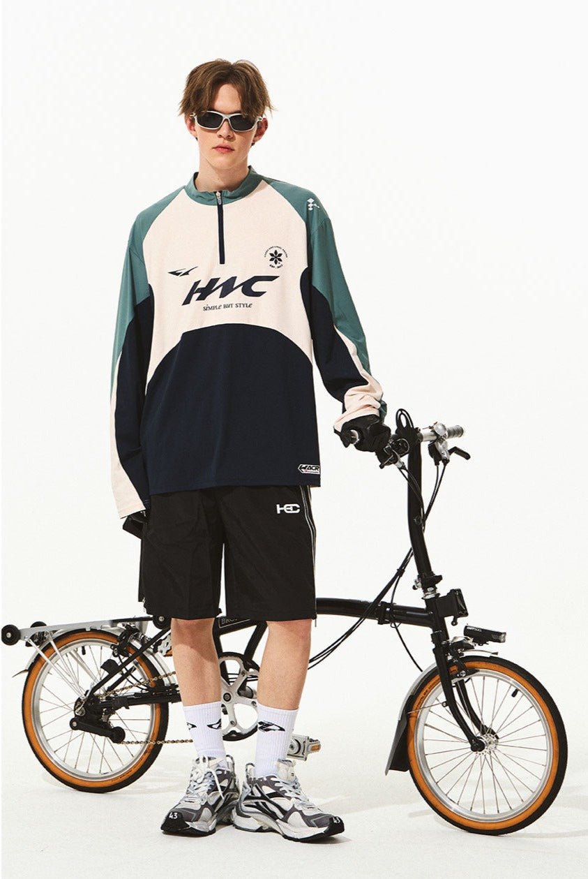 Quick - Dry Cycling Color Block Zip Training Tee - COPPING THREADS - Harsh and Cruel