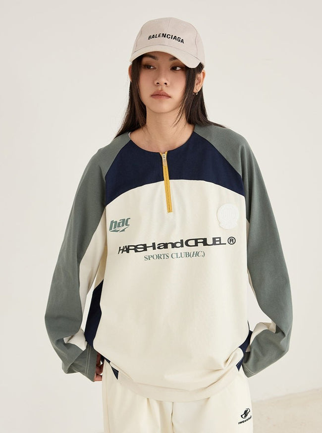 Quick - Dry Half - Zip Long Sleeve Training Tee - COPPING THREADS - Harsh and Cruel Hover Image