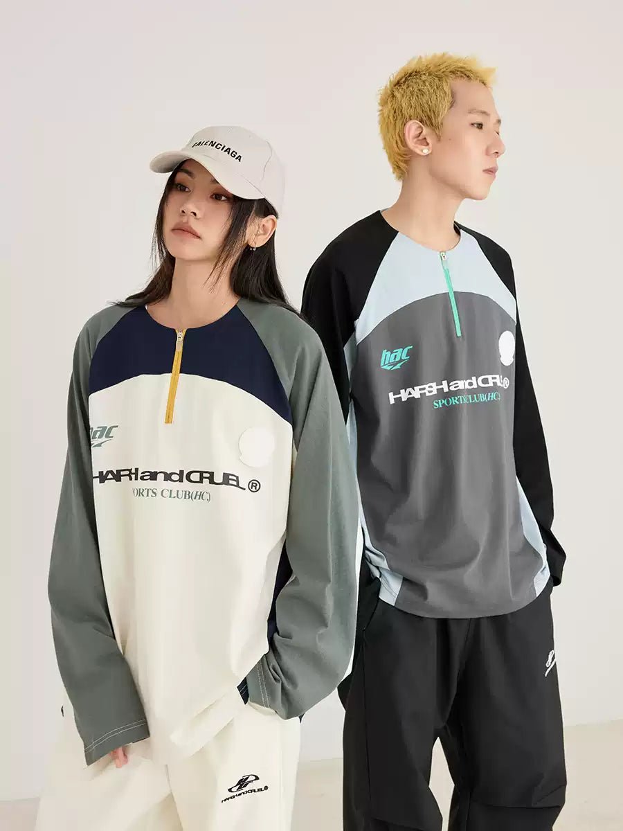 Quick - Dry Half - Zip Long Sleeve Training Tee - COPPING THREADS - Harsh and Cruel