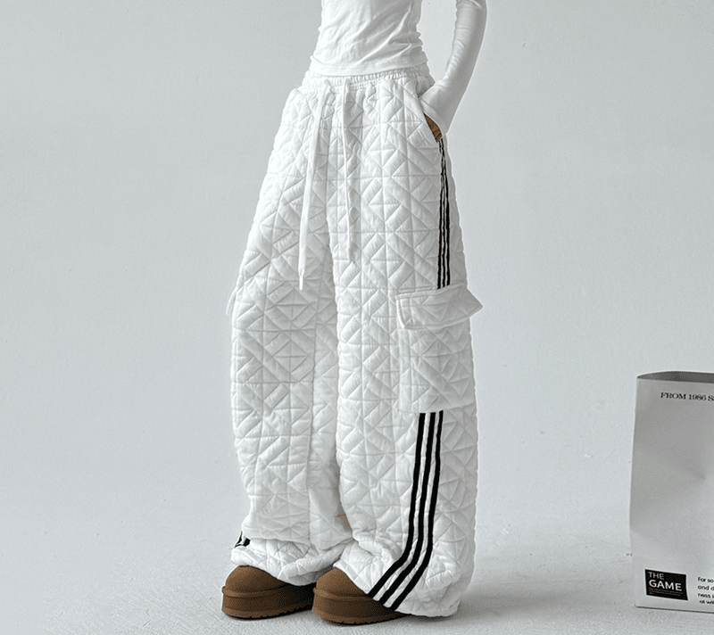Quilted Padded Wide - Leg Sweatpants - COPPING THREADS - CT Select