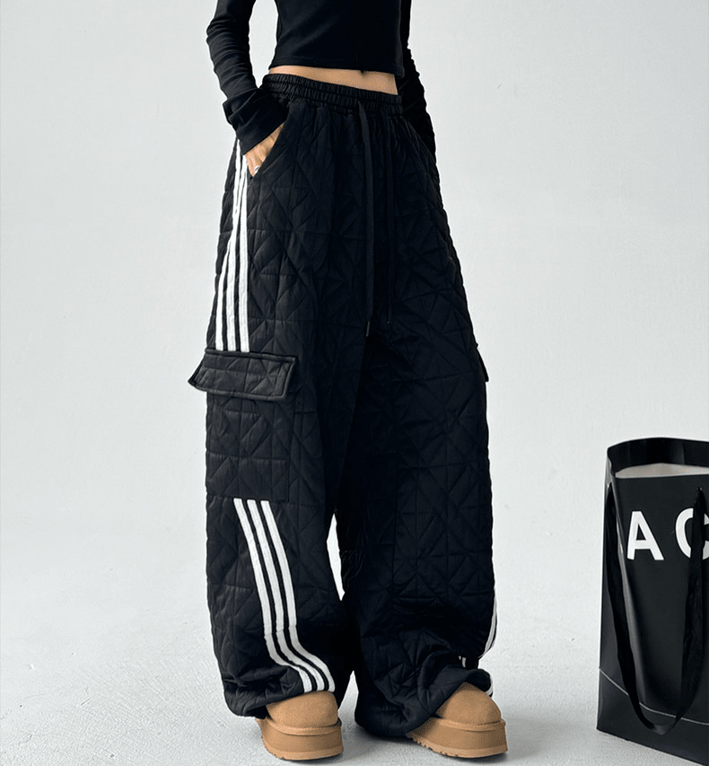 Quilted Padded Wide - Leg Sweatpants - COPPING THREADS - CT Select