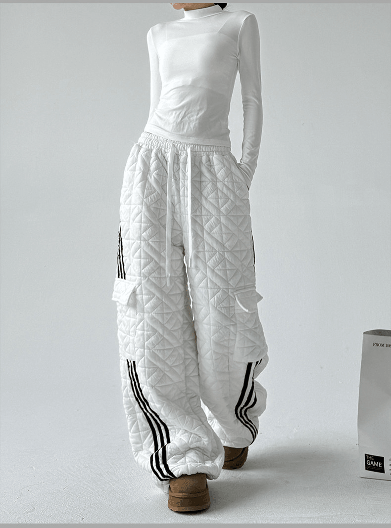 Quilted Padded Wide - Leg Sweatpants - COPPING THREADS - CT Select