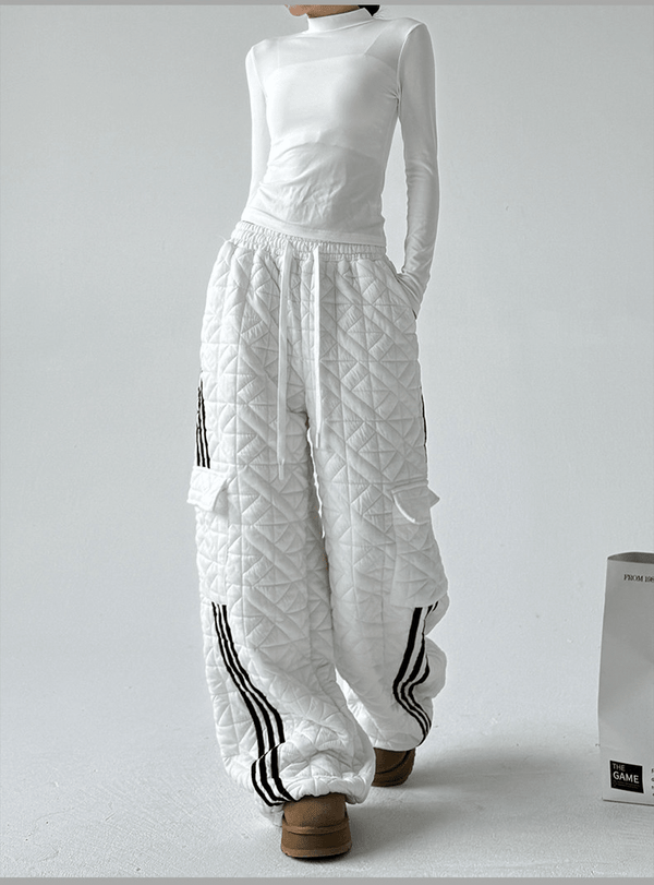 Quilted Padded Wide - Leg Sweatpants - COPPING THREADS - CT Select