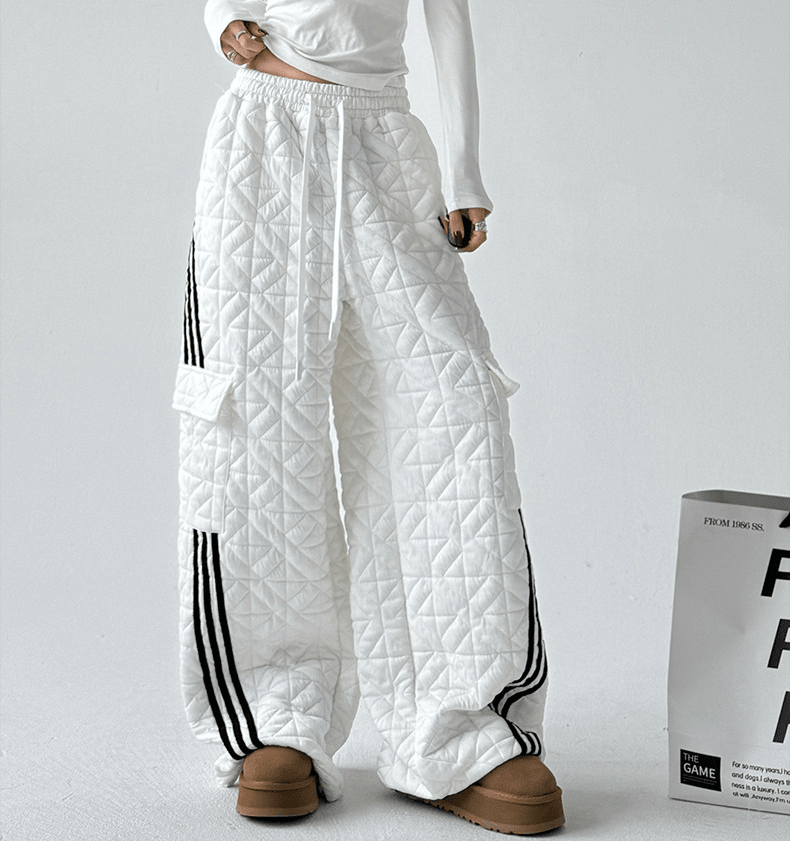 Quilted Padded Wide - Leg Sweatpants - COPPING THREADS - CT Select