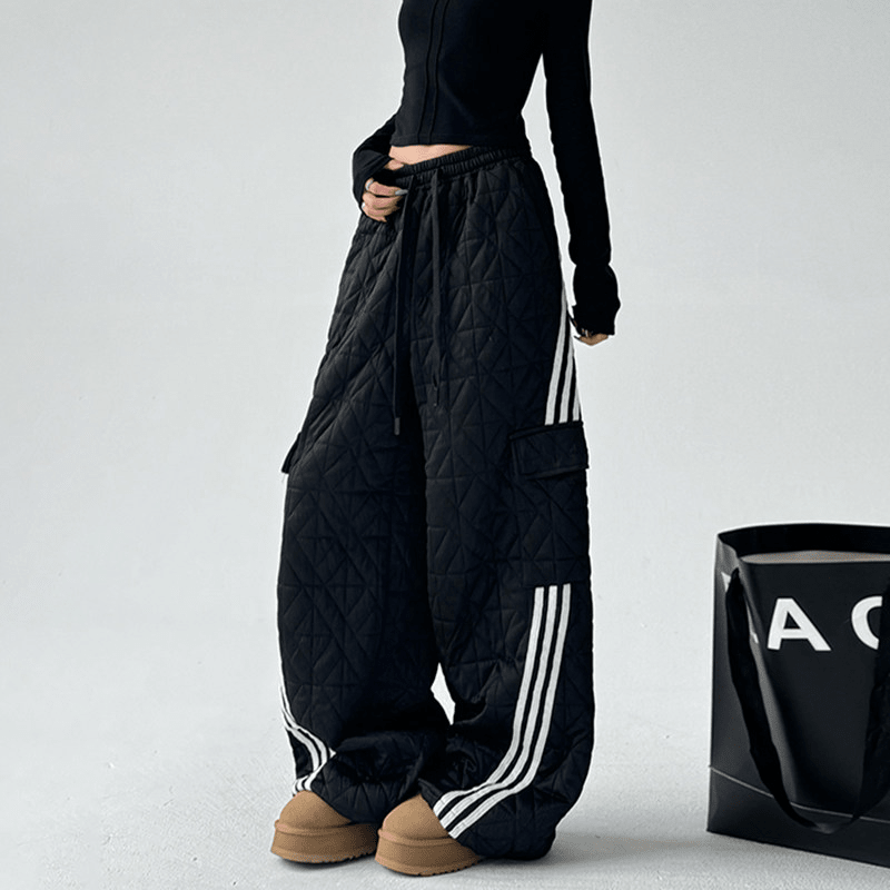 Quilted Padded Wide - Leg Sweatpants - COPPING THREADS - CT Select