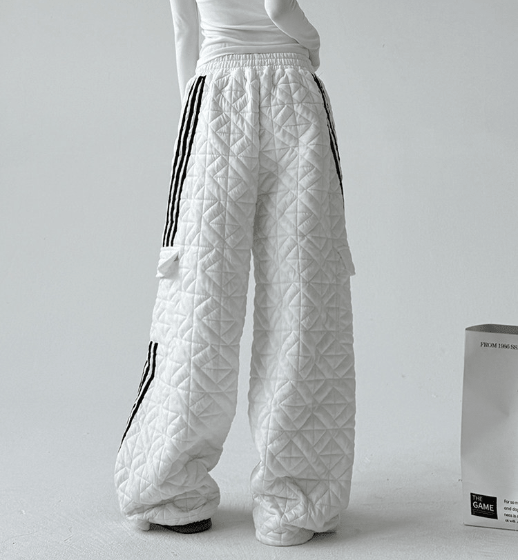 Quilted Padded Wide - Leg Sweatpants - COPPING THREADS - CT Select