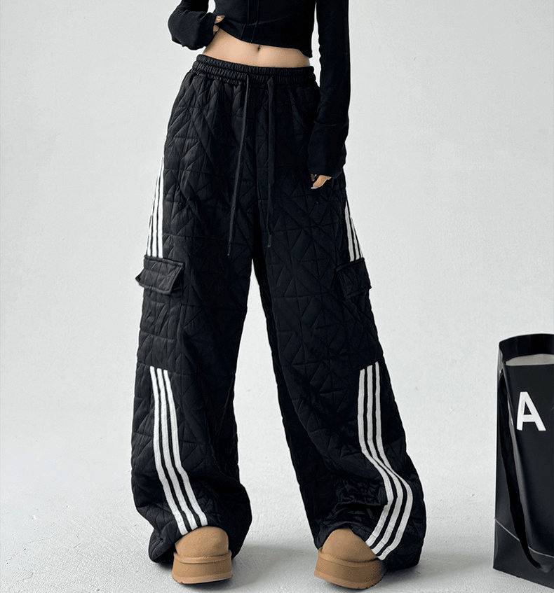 Quilted Padded Wide - Leg Sweatpants - COPPING THREADS - CT Select