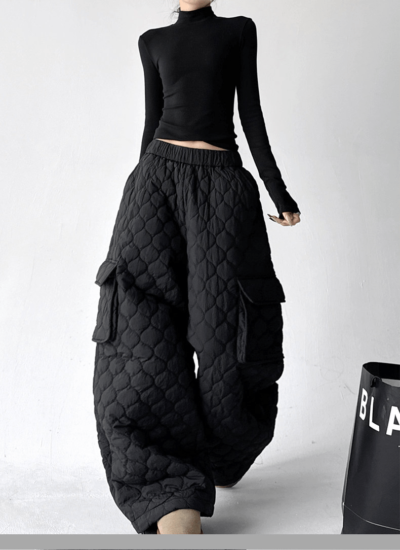 Quilted Wide - Leg Cargo Pants - COPPING THREADS - CT Select