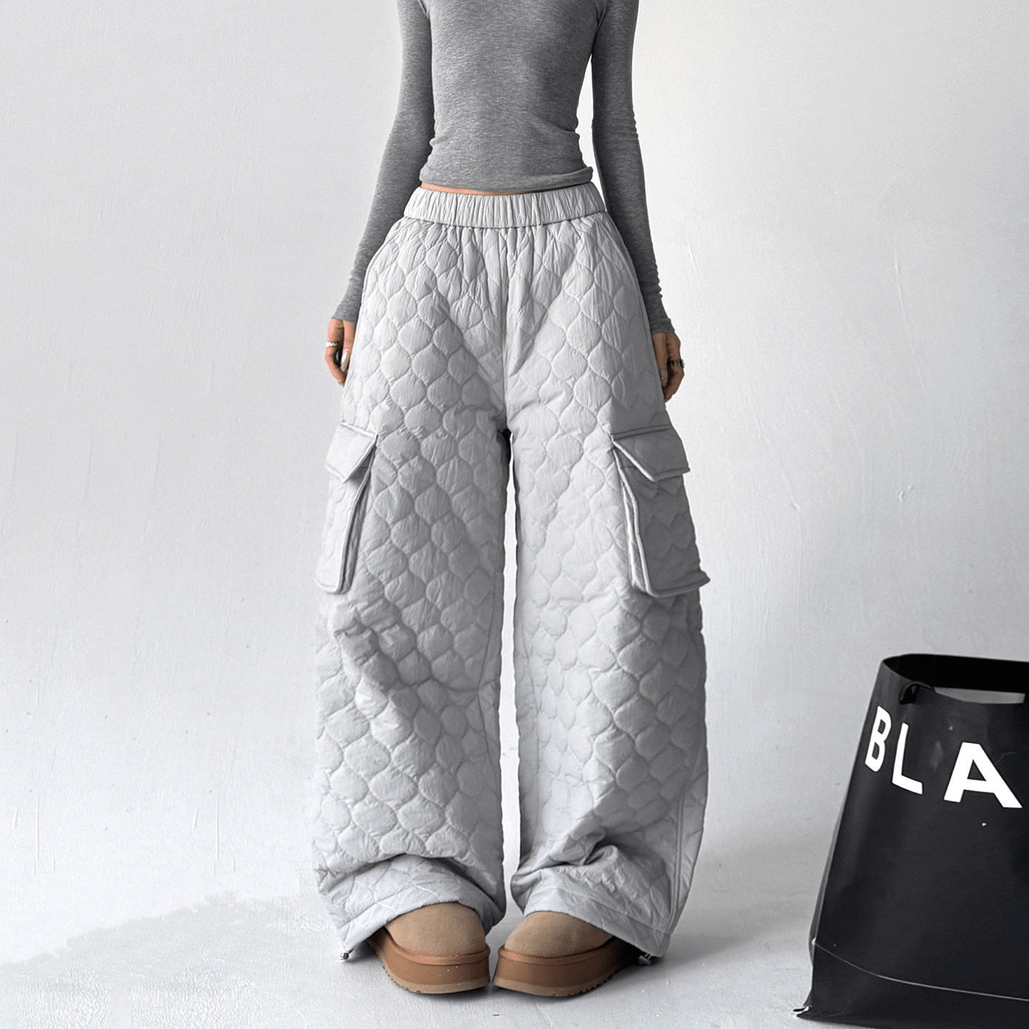 Quilted Wide - Leg Cargo Pants - COPPING THREADS - CT Select