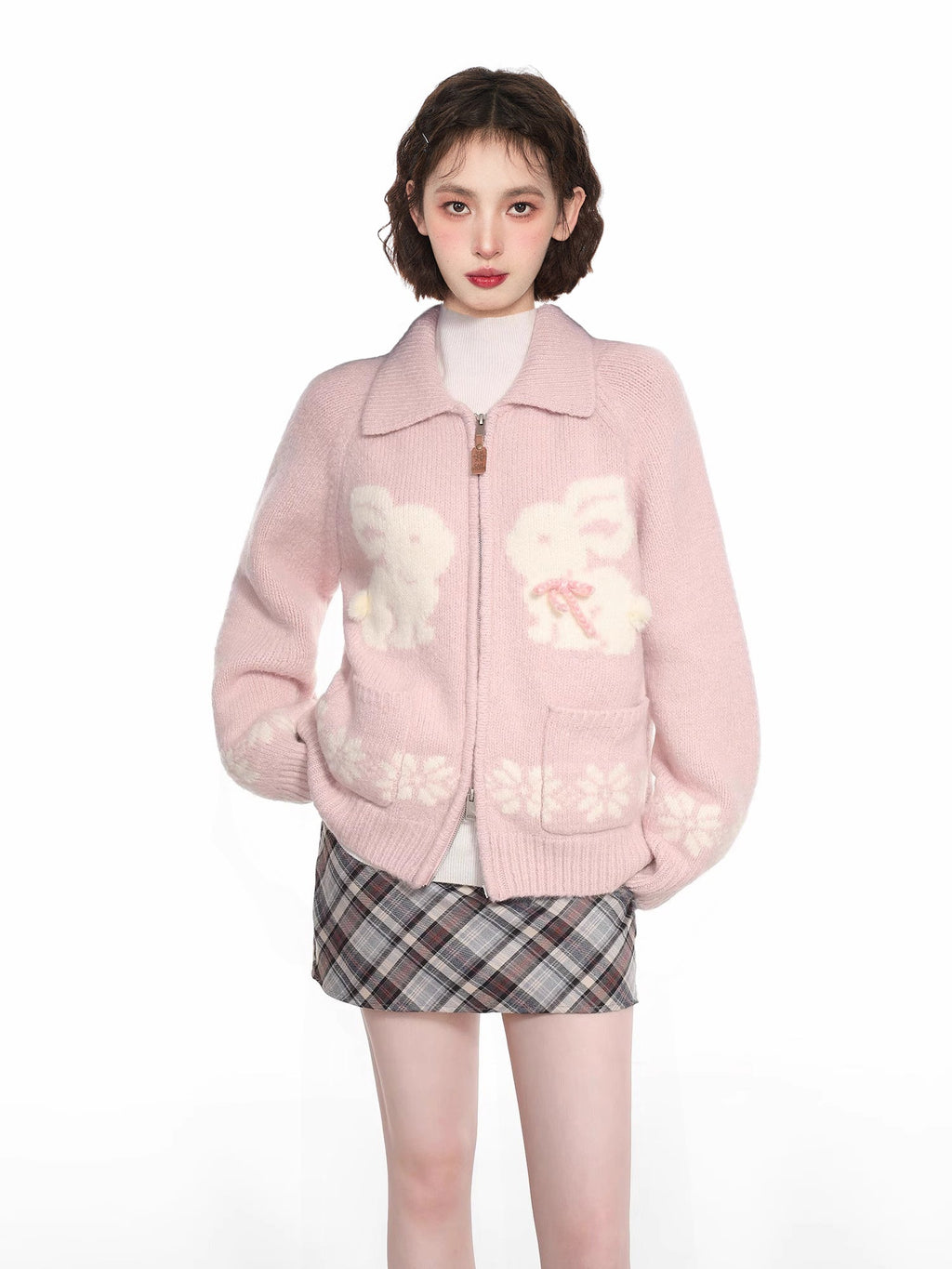 Rabbit Graphic Double - Zip Knit Cardigan - COPPING THREADS - CT Select