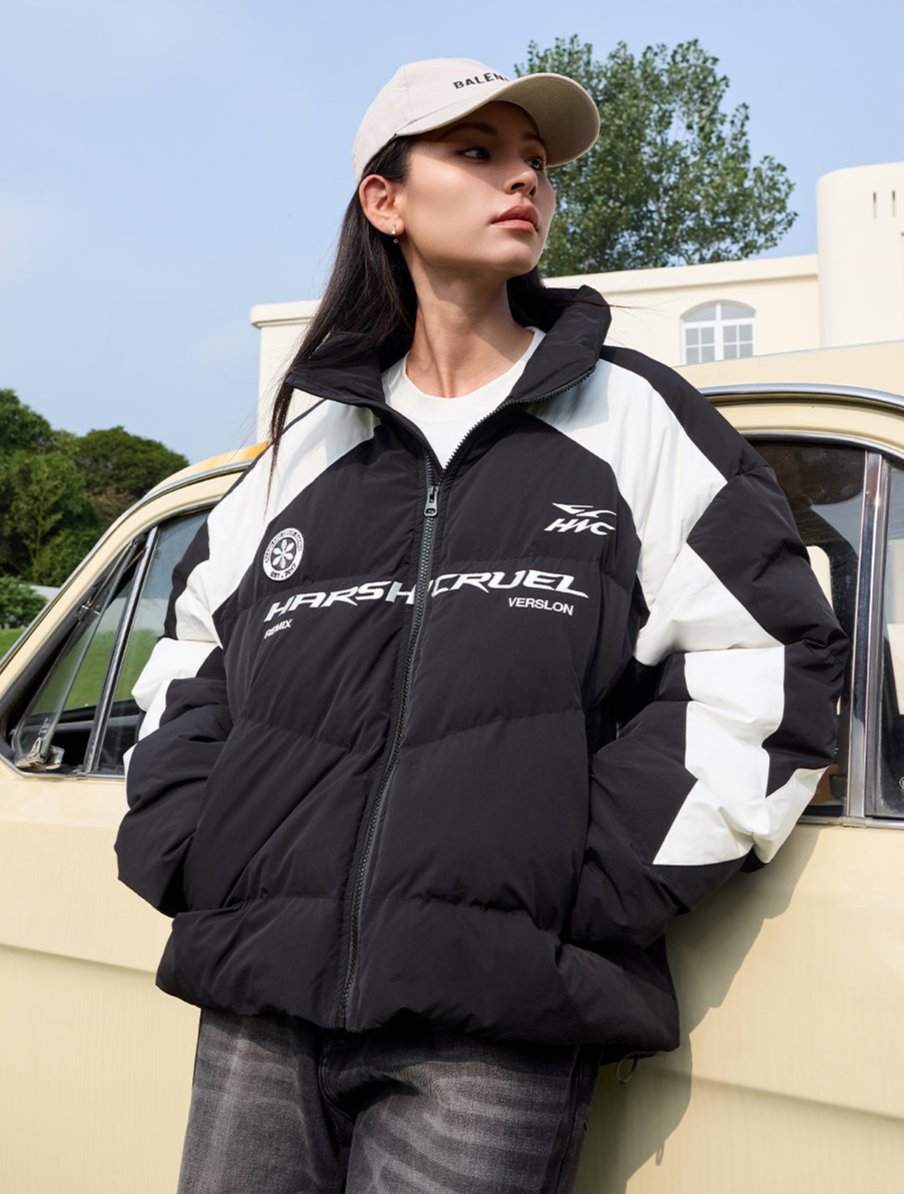 Racing - Inspired Colorblock Puffer Jacket - COPPING THREADS - Harsh and Cruel