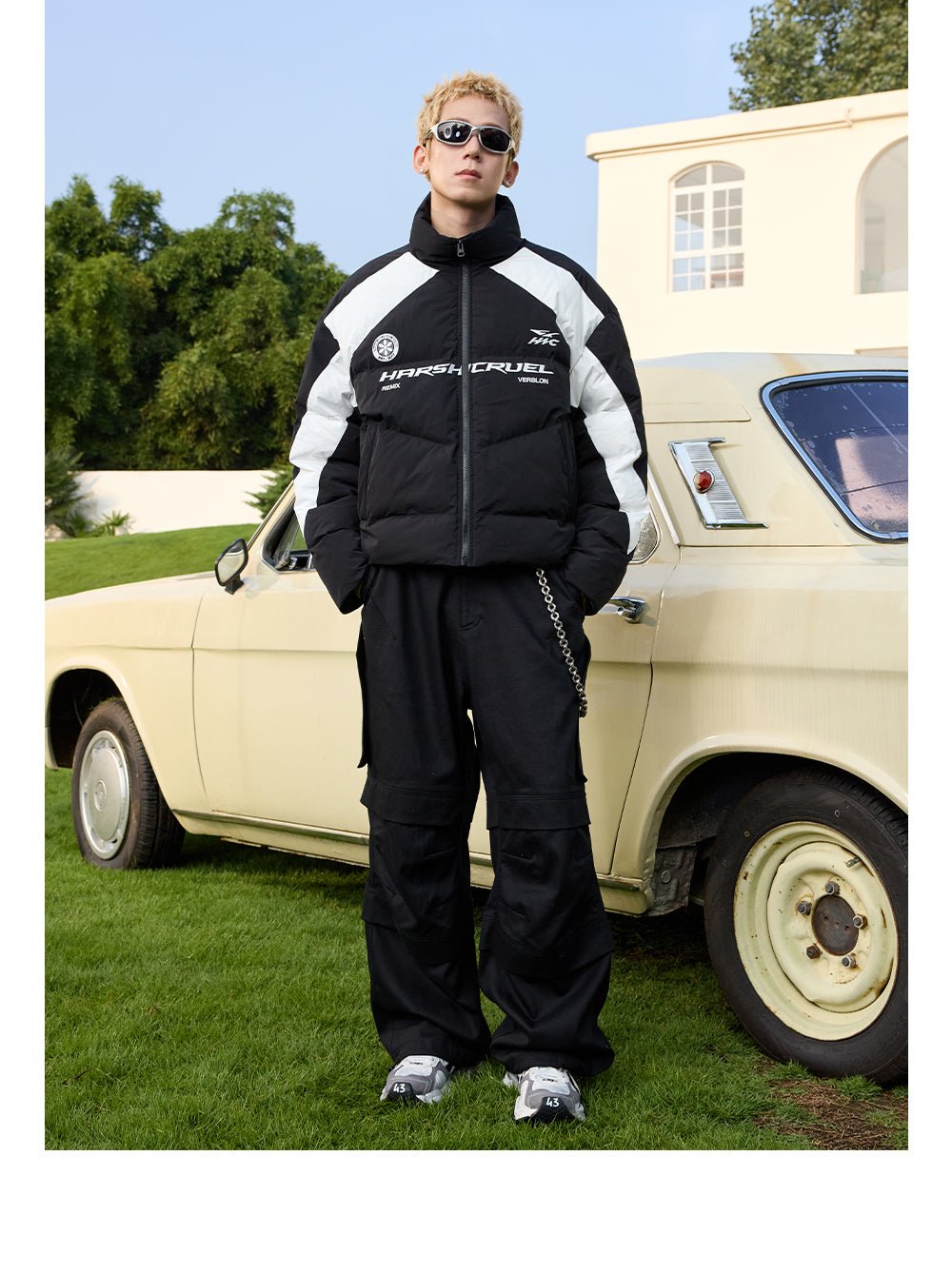 Racing - Inspired Colorblock Puffer Jacket - COPPING THREADS - Harsh and Cruel