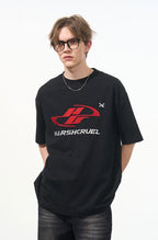 Racing Logo Embroidered Basic Tee - COPPING THREADS - Harsh and Cruel