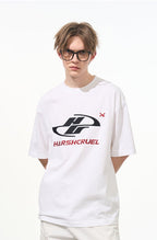 Racing Logo Embroidered Basic Tee - COPPING THREADS - Harsh and Cruel