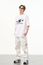 Racing Logo Embroidered Basic Tee - COPPING THREADS - Harsh and Cruel