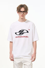 Racing Logo Embroidered Basic Tee - COPPING THREADS - Harsh and Cruel