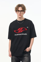 Racing Logo Embroidered Basic Tee - COPPING THREADS - Harsh and Cruel