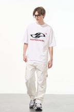 Racing Logo Embroidered Basic Tee - COPPING THREADS - Harsh and Cruel