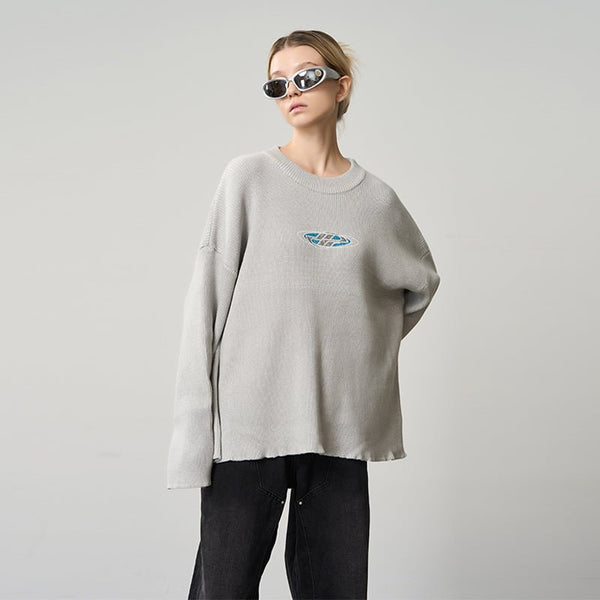 Racing Print Logo Crewneck Knit Sweater - COPPING THREADS - Harsh and Cruel