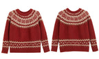 Red Fair Isle Floral Pattern Pullover - COPPING THREADS - CT Select
