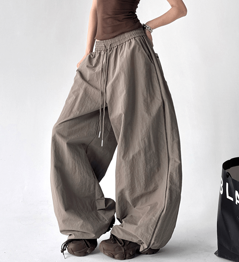 Reflective Piping Wide-Leg Track Pants – CT187 Secondary image