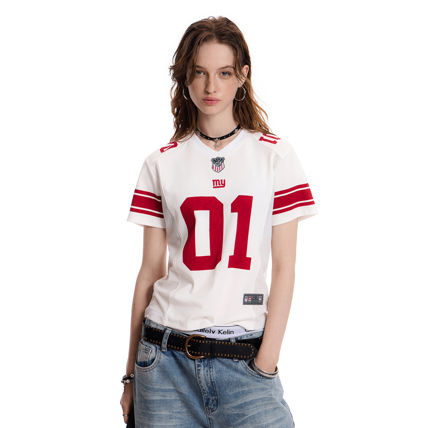 Spitzen-T-Shirt mit V-Ausschnitt Zweitbild