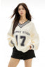 Retro 17 Graphic V - Neck Knit Sweater - COPPING THREADS - CHICISLAND