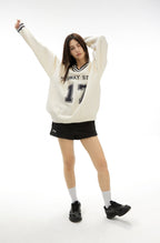 Retro 17 Graphic V - Neck Knit Sweater - COPPING THREADS - CHICISLAND