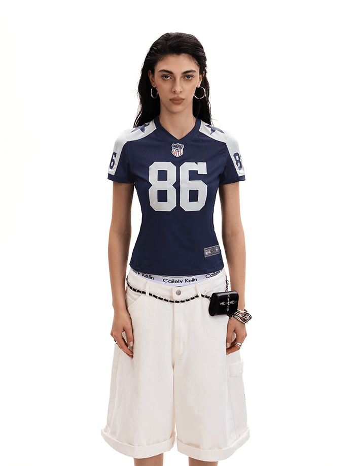 Retro #86 Embroidered Jersey Tee - COPPING THREADS - CT Select