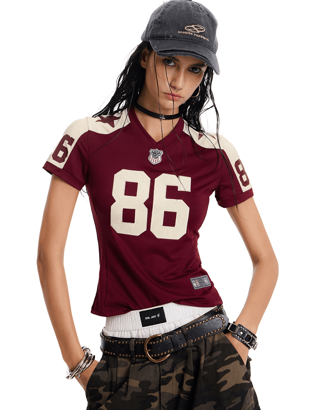 Retro #86 Embroidered Jersey Tee - COPPING THREADS - CT Select