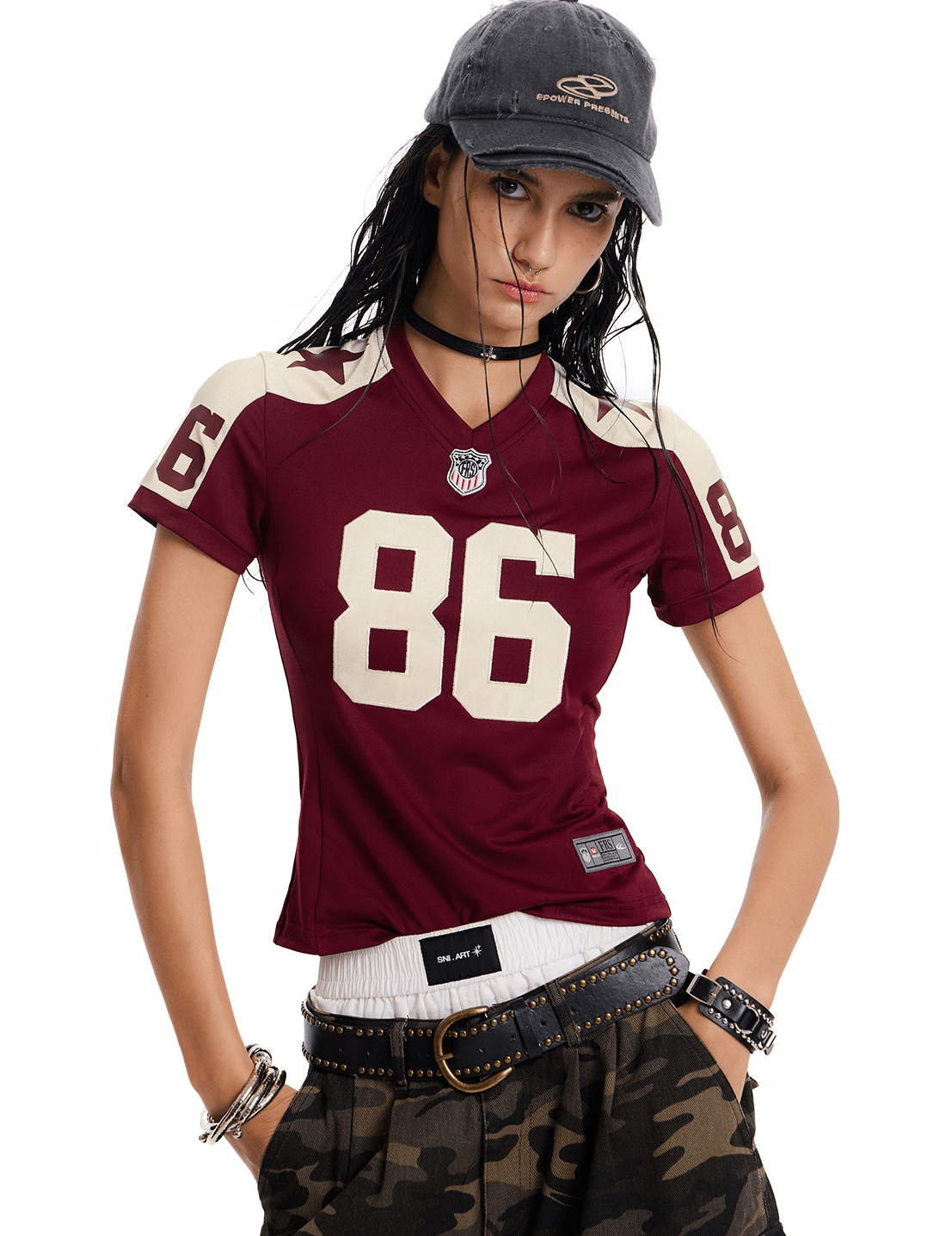 Retro #86 Embroidered Jersey Tee - COPPING THREADS - CT Select