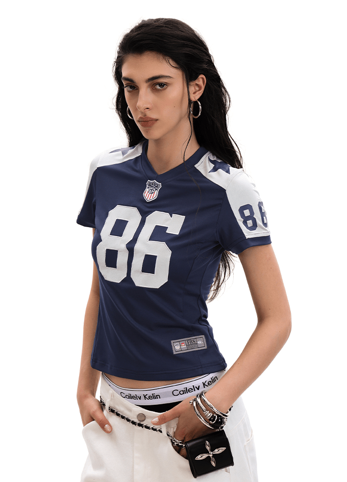 Retro #86 Embroidered Jersey Tee - COPPING THREADS - CT Select