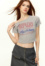 Retro Asymmetric Off - Shoulder Tee - COPPING THREADS - CT Select