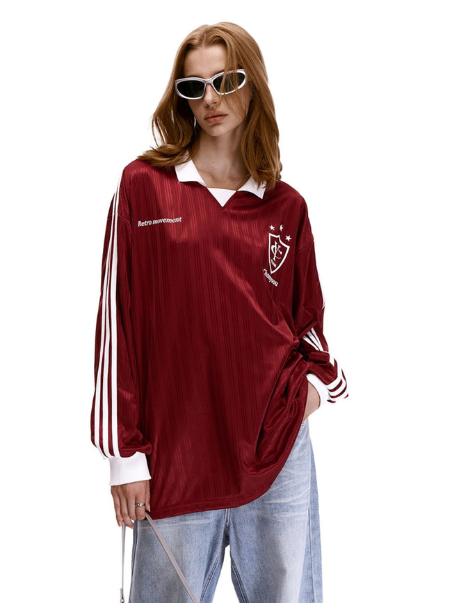 Retro Blockcore Striped Jersey Sweatshirt Main Image