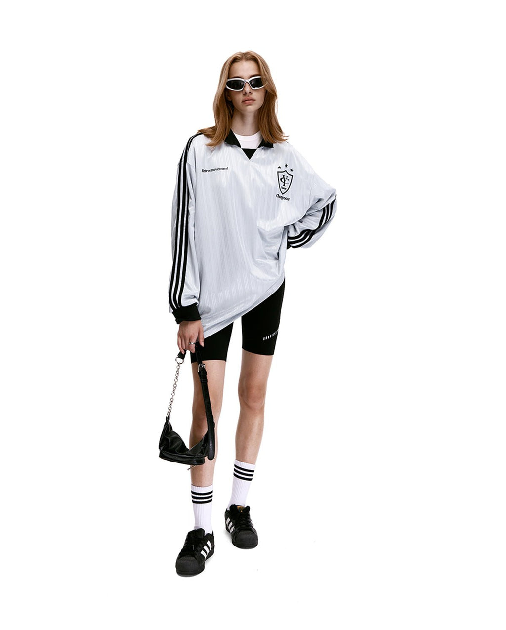 Retro Blockcore Striped Jersey Sweatshirt - COPPING THREADS - CHICISLAND