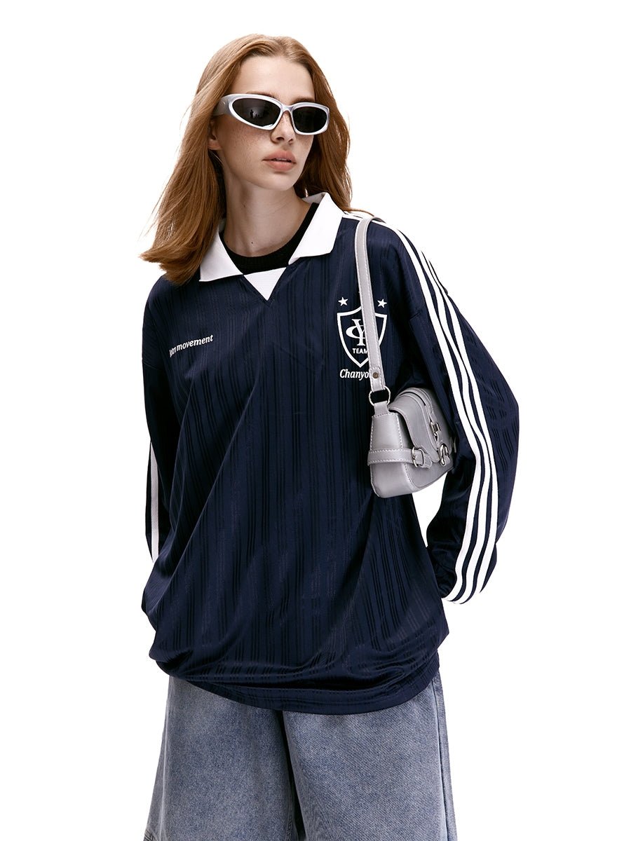 Retro Blockcore Striped Jersey Sweatshirt - COPPING THREADS - CHICISLAND