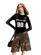 Retro Blokette Striped Long Sleeve Jersey Tee - COPPING THREADS - CHICISLAND