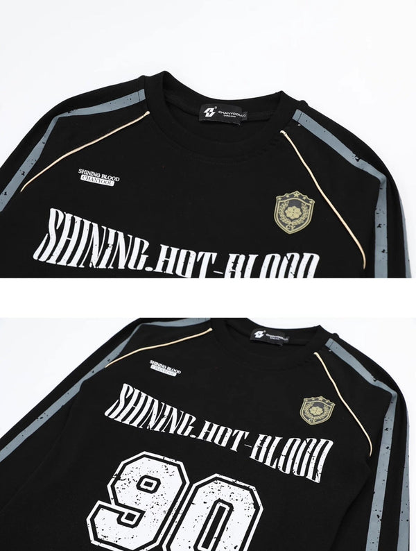 Retro Blokette Striped Long Sleeve Jersey Tee - COPPING THREADS - CHICISLAND