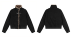 Retro Buckle Collar Faux Suede Puffer Jacket - COPPING THREADS - 0123Start