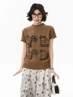 Retro Bunny Jacquard Knit Tee - COPPING THREADS - CHICISLAND