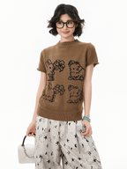 Retro Bunny Jacquard Knit Tee - COPPING THREADS - CHICISLAND