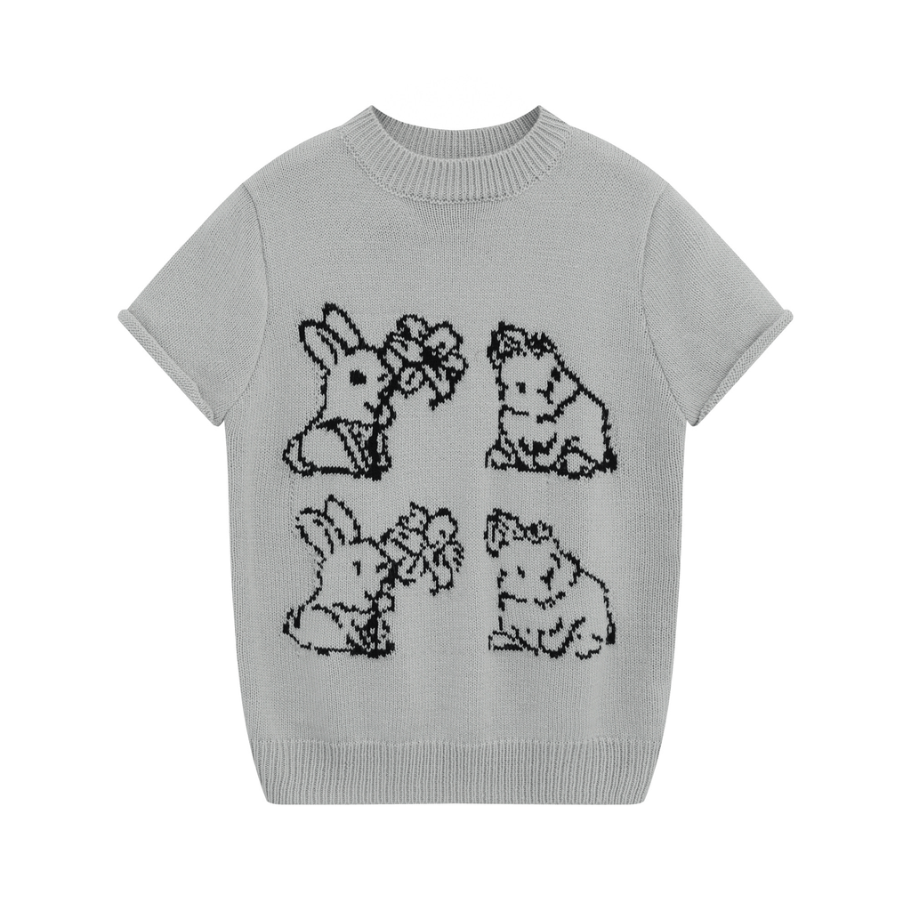 Retro Bunny Jacquard Knit Tee - COPPING THREADS - CHICISLAND