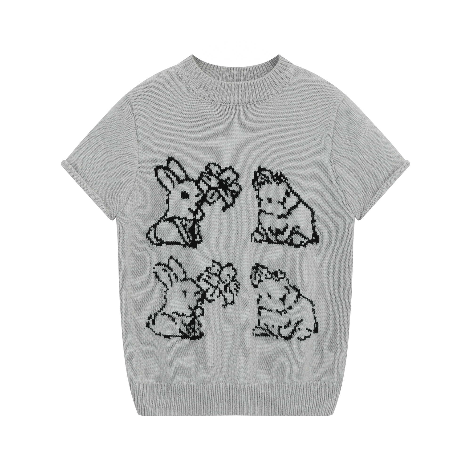 Retro Bunny Jacquard Knit Tee - COPPING THREADS - CHICISLAND